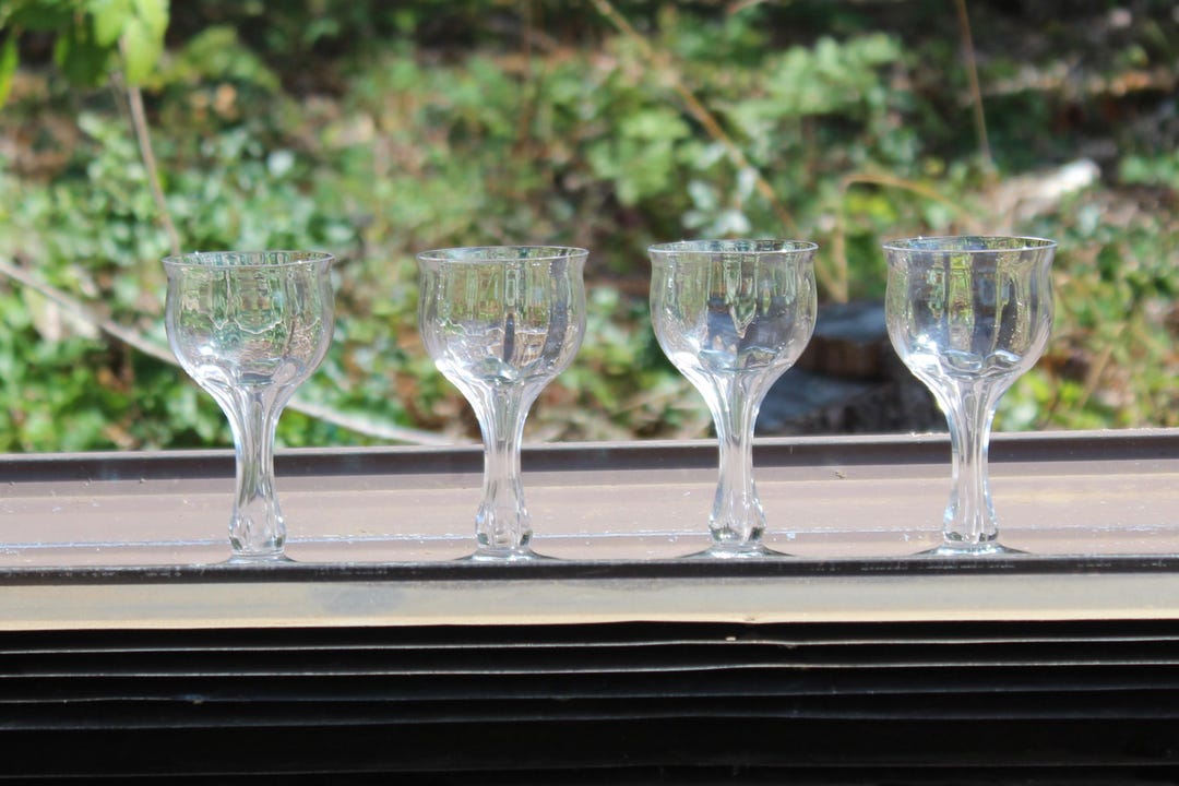 Bryce Hollow Stem Wine Glasses Set of 4 | Antique Glassware With Flair ...