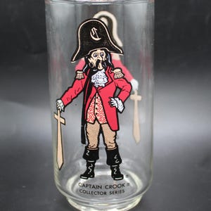 vintage McDonald&#39;s Collector Series drinking glass featuring the character Captain Crook