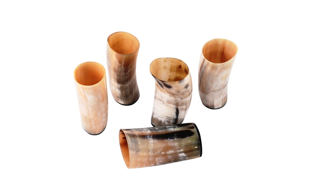 Viking Drinking Horn Glass Set of 5 handmade Cups for Wine Etsy