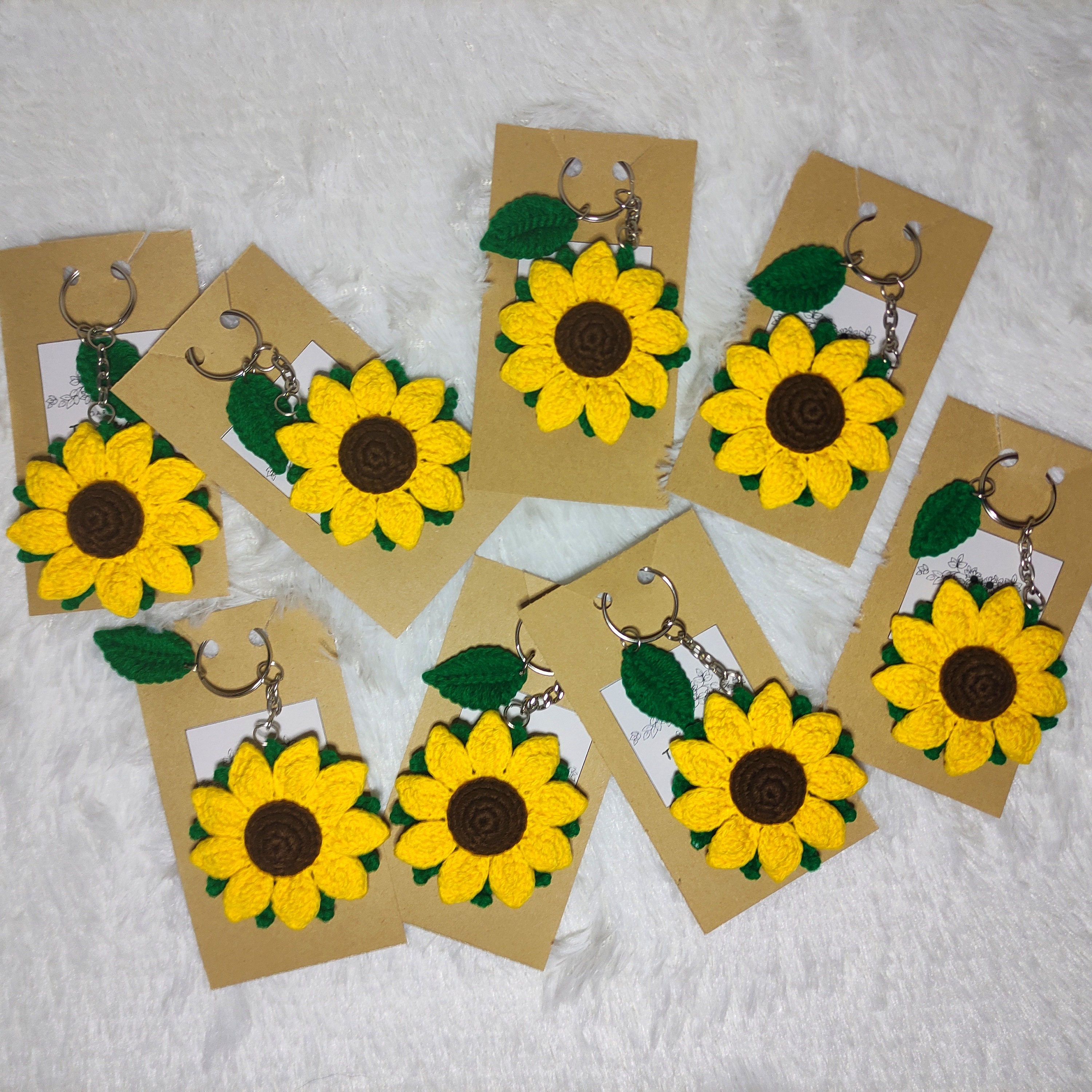 Crochet Pattern PDF Mini Sunflower Keychain Etsy