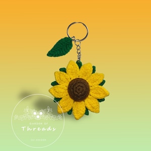 Crochet Pattern PDF: Mini Sunflower Keychain (English)