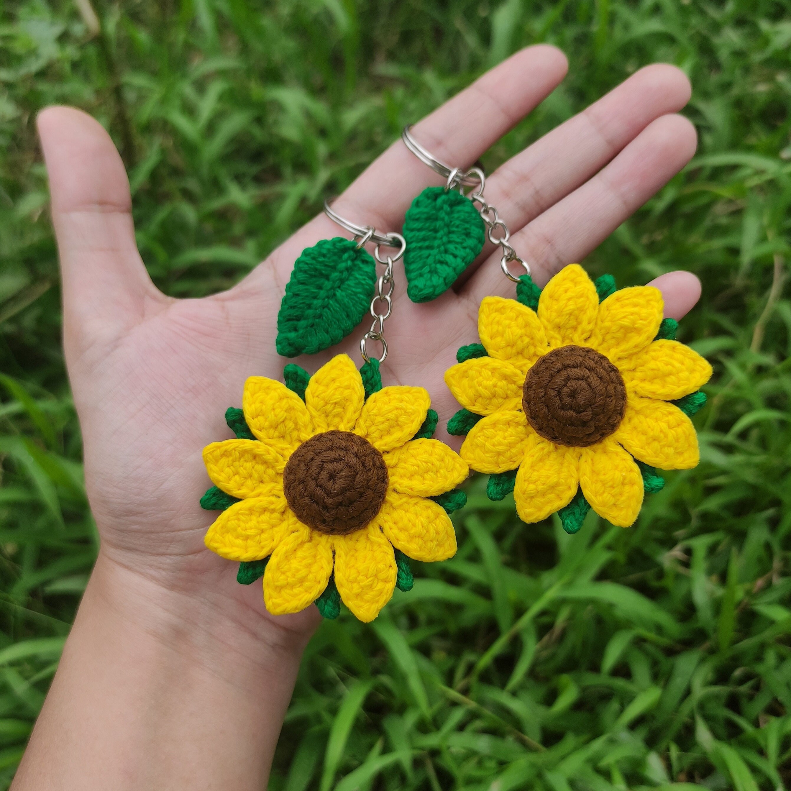 Crochet Pattern PDF Mini Sunflower Keychain Etsy