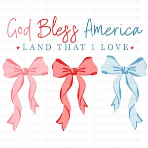 Coquette 4th of July PNG: Patriotic Bows (Digital File)