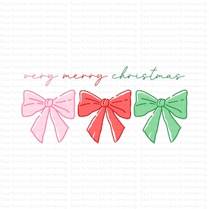 Merry Christmas Pink Coquette Bow png