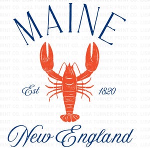 Maine Lobster PNG: Coastal New England Shirt Design