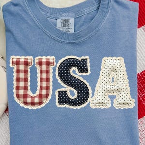 USA faux quilted png, Preppy 4th of July png