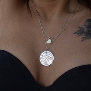 Horóscopo Collar Personalizado, Carta Natal Astrología Regalo Personalizado, Carta De Cumpleaños Regalo, Zodíaco hecho a mano Carta Natal Talismán Disco Celestial