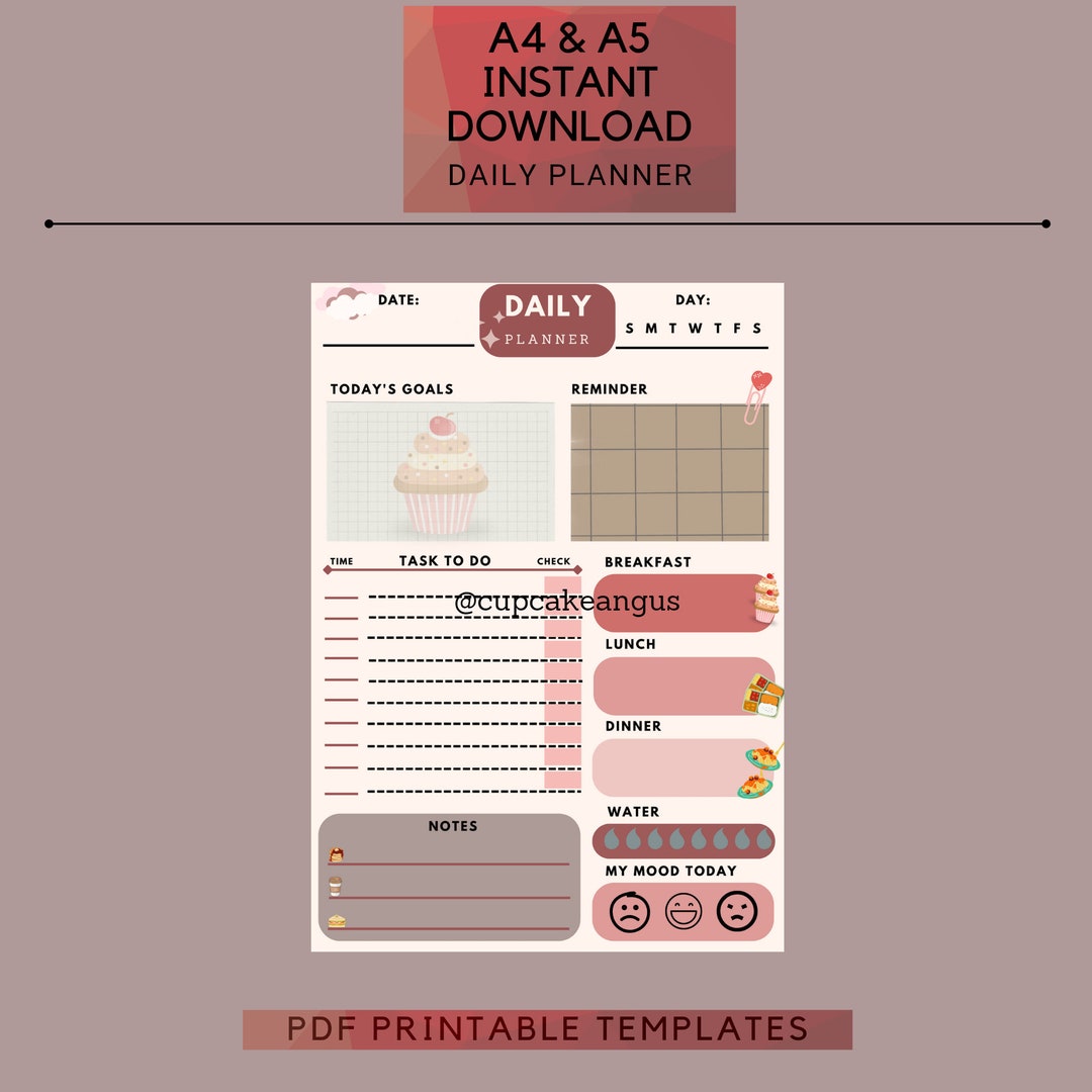Digital Planner Daily to Do List | A4 | A5 | PDF | PNG - Etsy