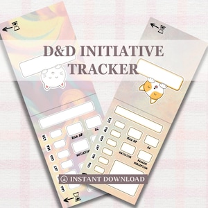 Rastreador de Iniciativa D&D 5e | Dungeons and Dragons para impressão | Ficha de Personagem | Cartões de Tenda | DND | DND para impressão