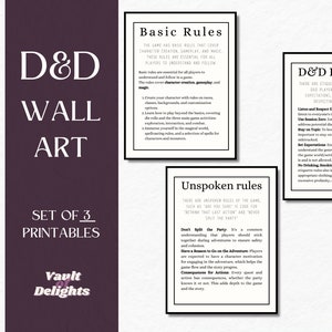 Dungeons & Dragons Basic Rules Wall Art | Dungeons and Dragons Poster | Dungeons and Dragons Decor | DnD 5E | DND printable