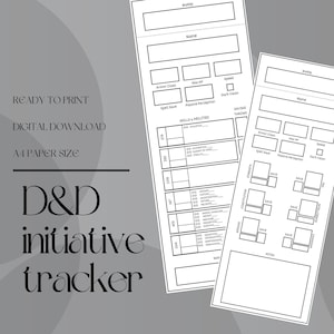Cartas de Rastreamento de Iniciativa Preencháveis para D&D | Ferramentas para Mestre de Jogo / Mestre de Jogo | PDF Preenchível e Imprimível | Dungeons and Dragons | DND imprimível