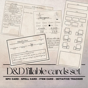 Jeu de cartes à remplir du MdD | PDF à remplir et à imprimer | Donjons et dragons | Outils de maître de donjon | Imprimable par le MDN