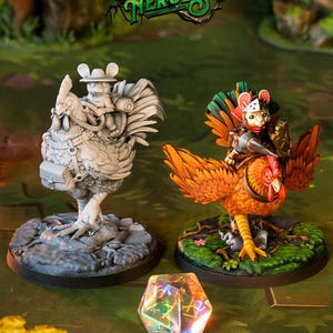 Mousefolk Miniature Knight Fighter Paladin Figurine Dungeons and Dragons Mini RPG Tabletop DnD Painting Pathfinder 5e D&D CastnPlay