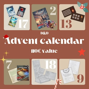 Calendário do Advento de D&D | Rastreador | Guia | Sacola de Armazenamento | Ferramentas do Mestre | D&D Pronto para Imprimir | Dungeons and Dragons | D&D para imprimir