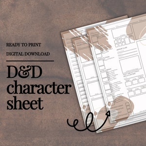 D&D Character Sheet | DM / Dungeon Master Tools | DnD 5e Character Sheet | Fillable and Printable pdf | Dungeons and Dragons
