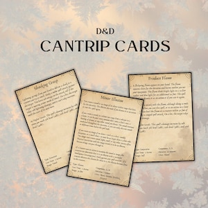 Cartas de Truques de D&D | Ferramentas para Mestre/Mestre de Dungeon | Cartas de D&D | D&D prontas para imprimir | Dungeons and Dragons | D&D para imprimir