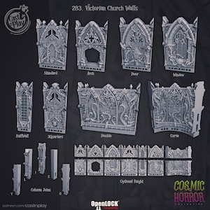 Paredes de ladrilhos de terreno | Dungeons and Dragons | RPGs de mesa | Conjunto de ladrilhos de masmorras modulares | Compatível com D&D | Presente DnD | Ladrilhos de grade de terreno DnD
