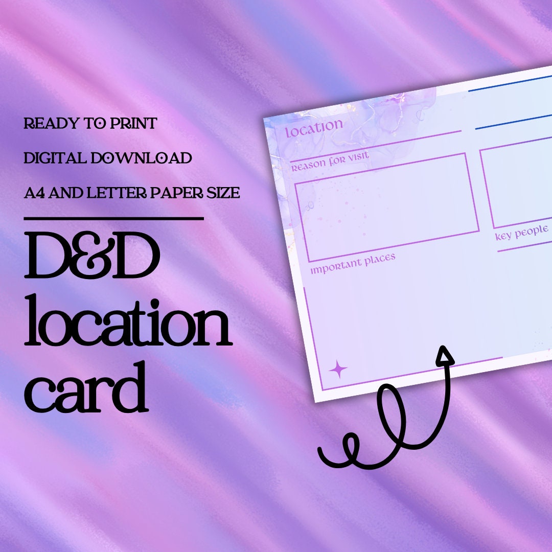 Printable Defit Location. Sign D&D Location Card | DM / Dungeon Master Tools | Attack Stats Sheet ...