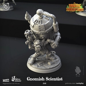 Gnome Artificer Miniature Scientist Figurine Dungeons and Dragons Mini RPG Tabletop DnD Painting Pathfinder 5e D&D CastnPlay