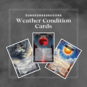 Cartes météo D&D | MD / Outils de maître de donjon | Cartes D&D | MdD prêt à imprimer | Donjons et dragons | Imprimable par le MDN