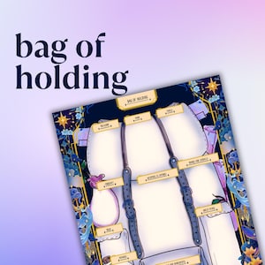 Bolsa de almacenamiento de D&D / Inventario / DM / Herramientas del Dungeon Master / Hoja de personaje de DnD 5e / PDF rellenable e imprimible / Dungeons and Dragons