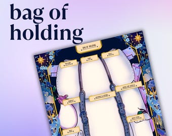 D&D Bag of Holding | Inventory | DM / Dungeon Master Tools | DnD 5e Character Sheet | Fillable and Printable pdf | Dungeons and Dragons