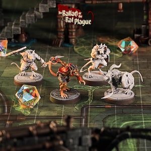 Figurine miniature de monstre ennemi barbare, combattant des rats, donjons et dragons, mini RPG de table, peinture D&D, Pathfinder 5e D&D CastnPlay