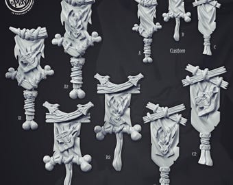 Kobold-banner verspreid terrein | DnD-beeldje | Tafelbladaccessoires | D&D-spreidingsterrein | TTRPG | Cast n Play