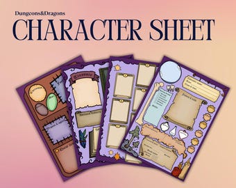 Hoja de personaje de D&D / DM / Herramientas para el Dungeon Master / Hoja de personaje de DnD 5e / PDF rellenable e imprimible / Dungeons and Dragons