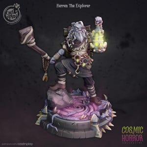 Wizard Miniature Firbolg Druid Explorer Fighter Figurine Dungeons and Dragons Mini RPG Tabletop DnD Painting Pathfinder 5e D&D CastnPlay
