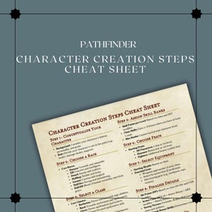 Étapes de création de personnage pour TTRPG Pathfinder | Outils pour MJ/Maître de jeu | Prêt à imprimer | Éclaireur imprimable
