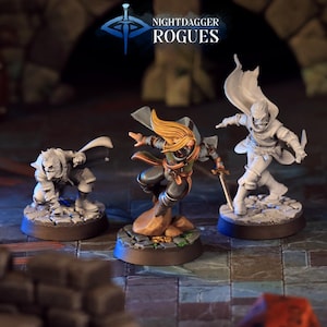 Rogue Miniature Human Thief  Blademaster Figurine Dungeons and Dragons Mini RPG Tabletop DnD Painting Pathfinder 5e D&D CastnPlay