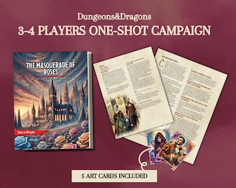 D&D One-Shot Campaign Setting The Masquarade of Roses | Dungeon Master Tools | DnD Ready To Print | Dungeons and Dragons | DND printable