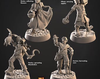 Townsfolk Miniature Human Peasant Farmer Figurine Dungeons and Dragons Mini RPG Tabletop DnD Painting Pathfinder 5e D&D CastnPlay