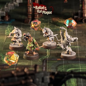 Ratfolk Rogue Miniature Fighter Enemy Monster Figurine Dungeons and Dragons Mini RPG Tabletop DnD Painting Pathfinder 5e D&D CastnPlay