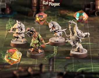 Ratfolk Rogue Miniature Fighter Enemy Monster Figurine Dungeons and Dragons Mini RPG Tabletop DnD Painting Pathfinder 5e D&D CastnPlay