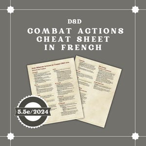 5.5e Gefechts-Spickzettel Französisch | DM / Dungeon Master-Werkzeuge | D&D Karten | D&D bereit zum Drucken | Dungeons and Dragons | DND druckbar