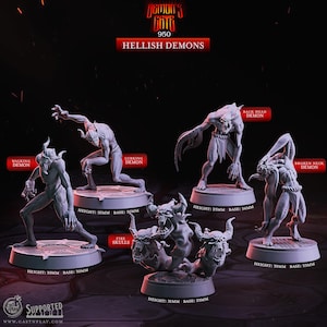 Demon Enemy Miniature Mob Figurine Dungeons and Dragons Mini RPG Tabletop DnD Painting Pathfinder 5e D&D CastnPlay