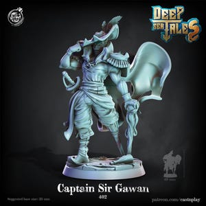 Pirate Captain Miniature Enemy Monster NPC BBEG Mob Figurine Dungeons and Dragons Mini RPG Tabletop DnD Painting Pathfinder 5e D&D CastnPlay