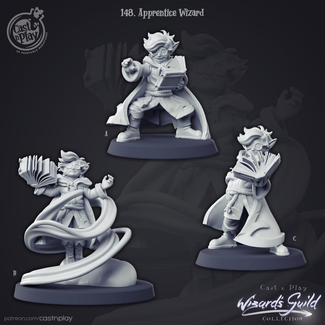 Wizard Mini Wizard Miniature Sorcerer Figurine Dungeons and Dragons Mini RPG ...