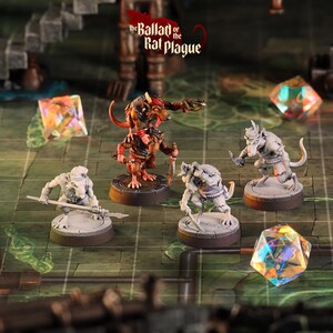 Ratfolk Ranger Miniature Fighter Enemy Monster Figurine Donjons et Dragons Mini RPG de table Peinture D&D Pathfinder 5e D&D CastnPlay