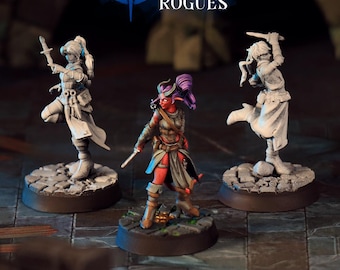 Tiefling Rogue Miniature Human Thief Hunter Figurine Dungeons and Dragons Mini RPG Tabletop DnD Painting Pathfinder 5e D&D CastnPlay