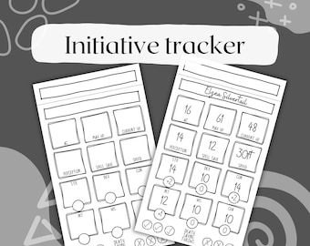D&D 5e Initiative Tracker | Dungeons and Dragons Printable | Character Sheet Tent Cards | DND