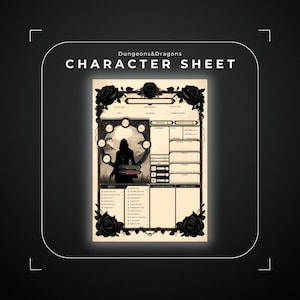 D&D Character Sheet | DM / Dungeon Master Tools | DnD 5e Character Sheet | Fillable and Printable pdf | Dungeons and Dragons