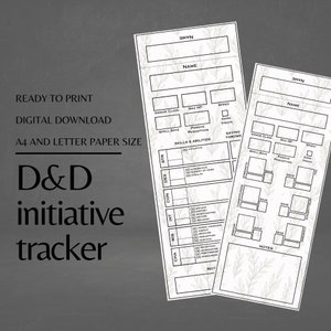 Cartas de Rastreamento de Iniciativa Preencháveis para D&D | Ferramentas para Mestre de Jogo / Mestre de Jogo | PDF Preenchável e Imprimível | Dungeons and Dragons | DND imprimível