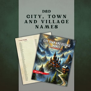 Conjunto de nomes de cidades e vilas | Ferramentas para Mestres de Jogo/Mestres de Jogo | D&D pronto para imprimir | Dungeons and Dragons | D&D para imprimir