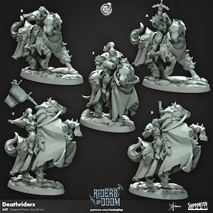 Paladin Miniature Reiter Pferd Reittier Kämpfer Figur Dungeons and Dragons Mini RPG Tabletop DnD Painting Pathfinder 5e D&D CastnPlay