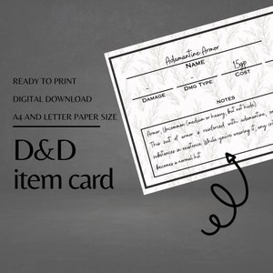 Cartas de Itens Preenchíveis para D&D | Ferramentas para Mestre de Jogo / Mestre de Jogo | Ficha de Itens | PDF Preenchível e Imprimível | Dungeons and Dragons | DND imprimível