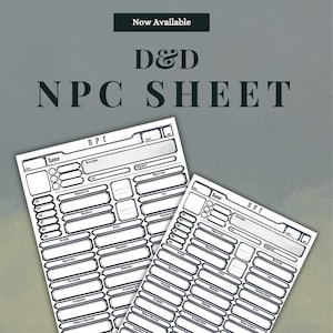 Fillable NPC Sheet for D&D | DM / Dungeon Master Tools | NPC Stats Sheet | Fillable and Printable pdf | Dungeons and Dragons