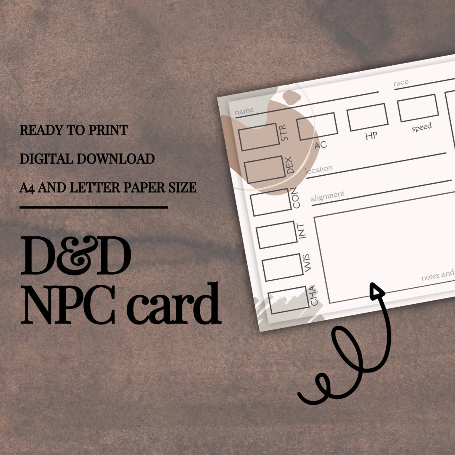 Fillable NPC Cards for D&D | DM / Dungeon Master Tools | NPC Stats ...
